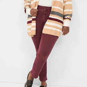 Women's High-Rise Skinny Jeans in Burgundy
